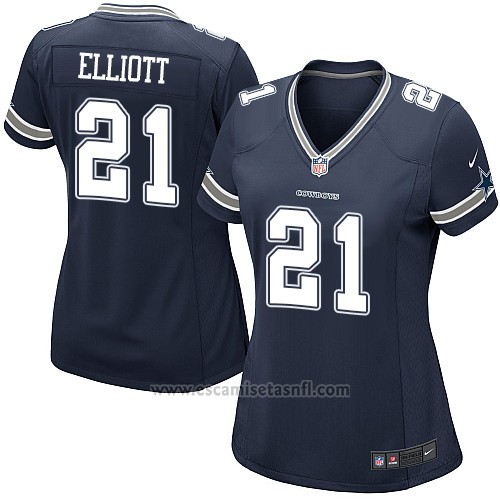 Camiseta Dallas Cowboys Elliott Negro Nike Game NFL Mujer replicas